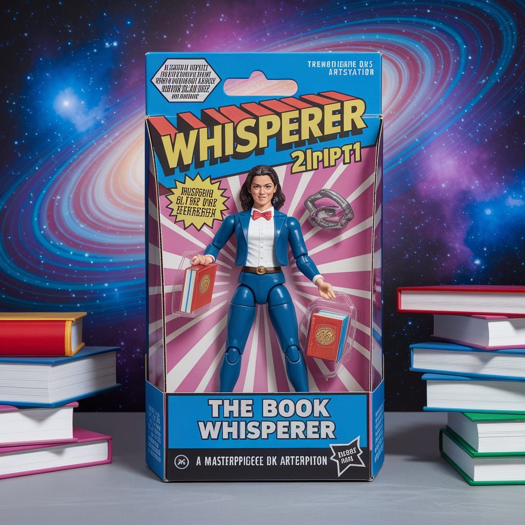 Vintage-Style Action Figure Box Featuring Heroic Librarian