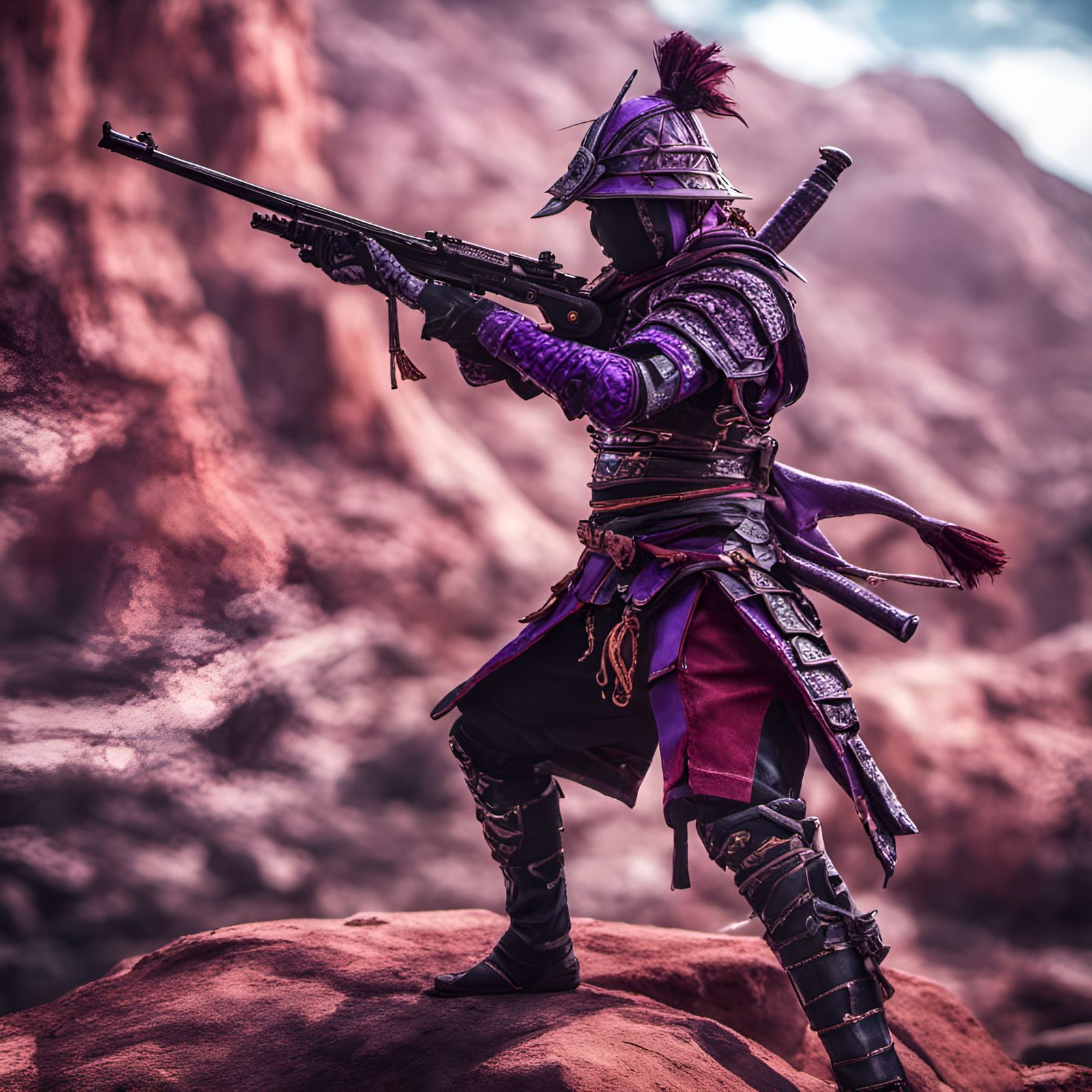 Shadow Elf Samurai in Red Rock Basin