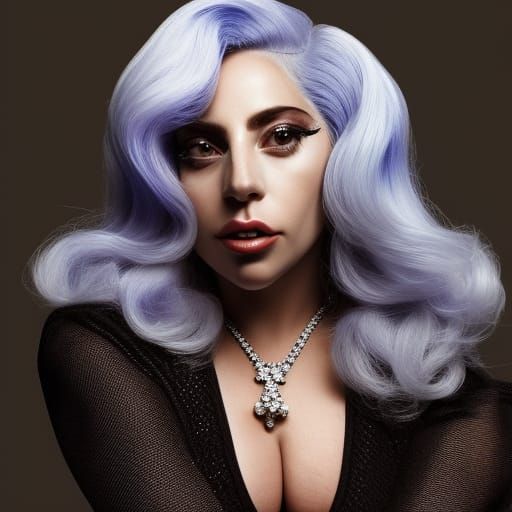 Lady Gaga Portrait with Natural Lighting and Bokeh