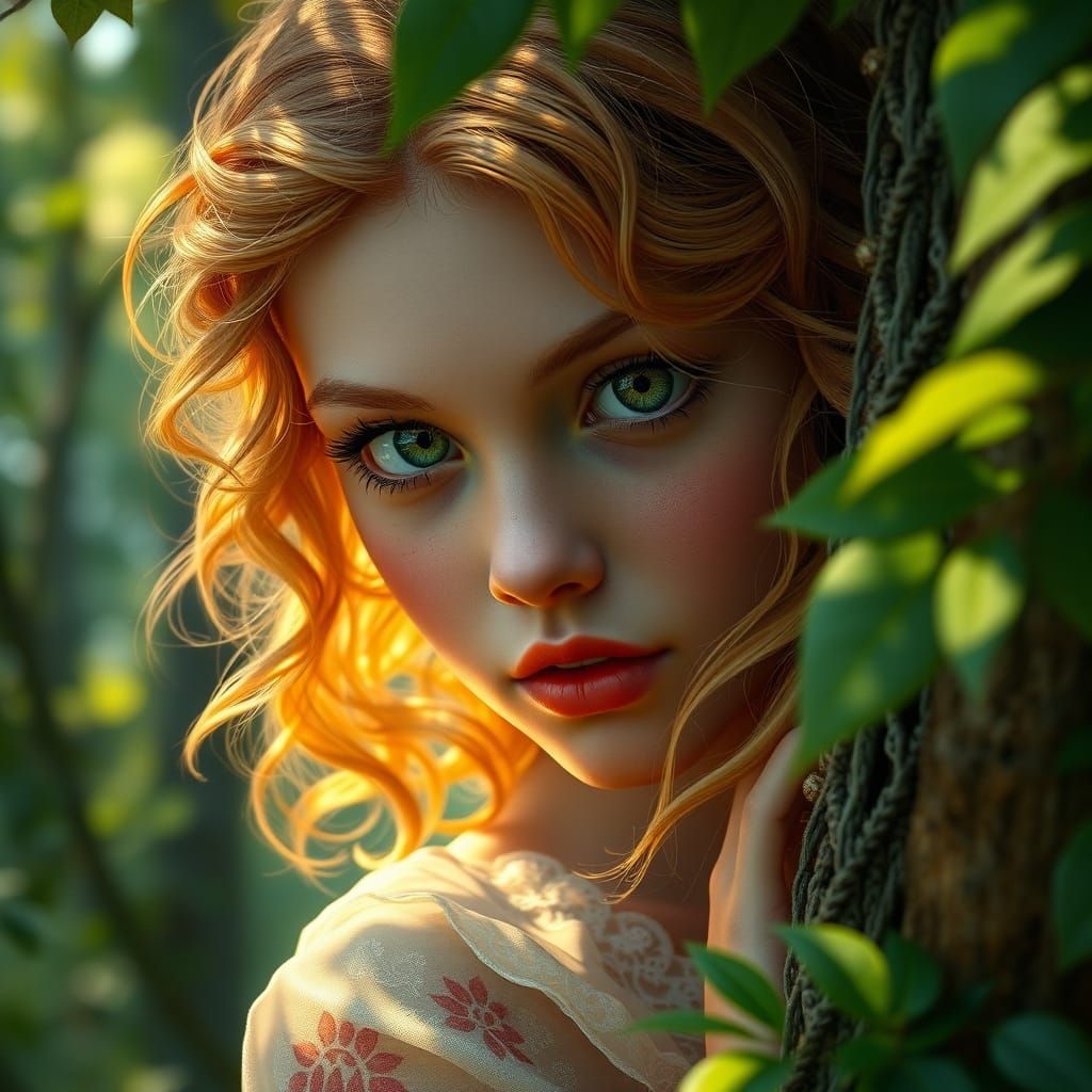 Whispers in the Forest, in Art Nouveau Style