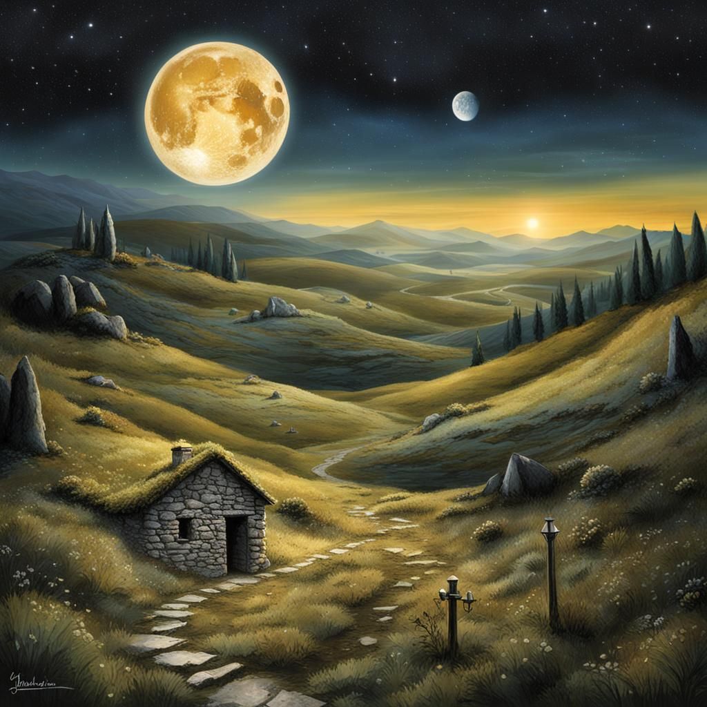 Lunar Warrior in Alien Landscape