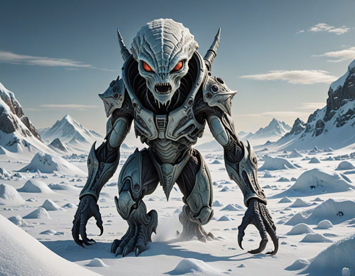 Camouflaged Alien Creature on an Ice Planet