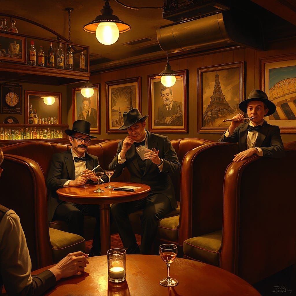 Animated Speakeasy Scene with Live Jazz