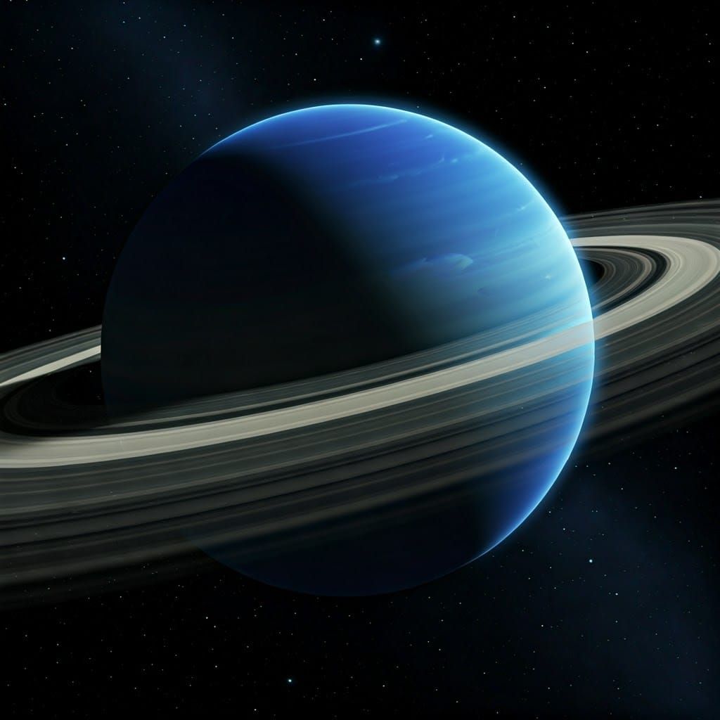 Neptune's Rings Up Close in Hyperdetailed Realism