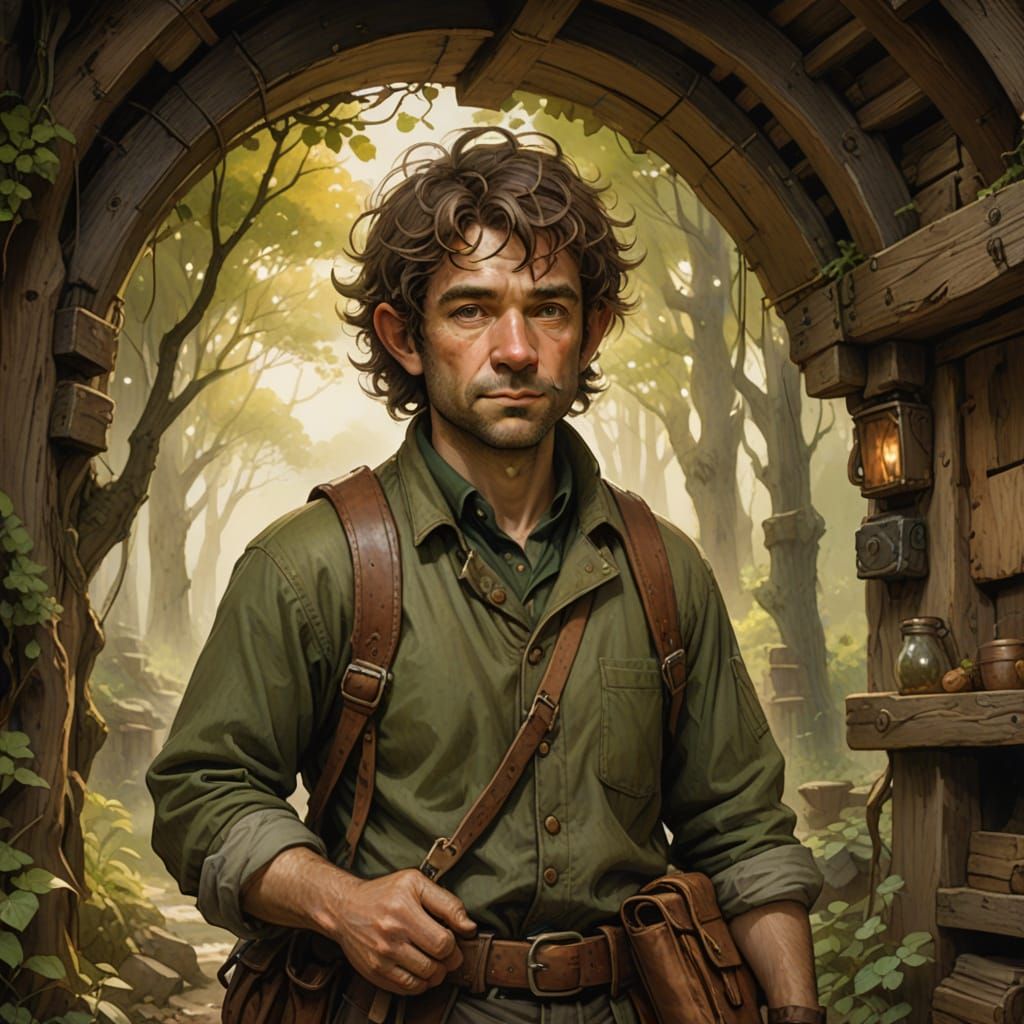 Halfling Commoner in Earthy Tones