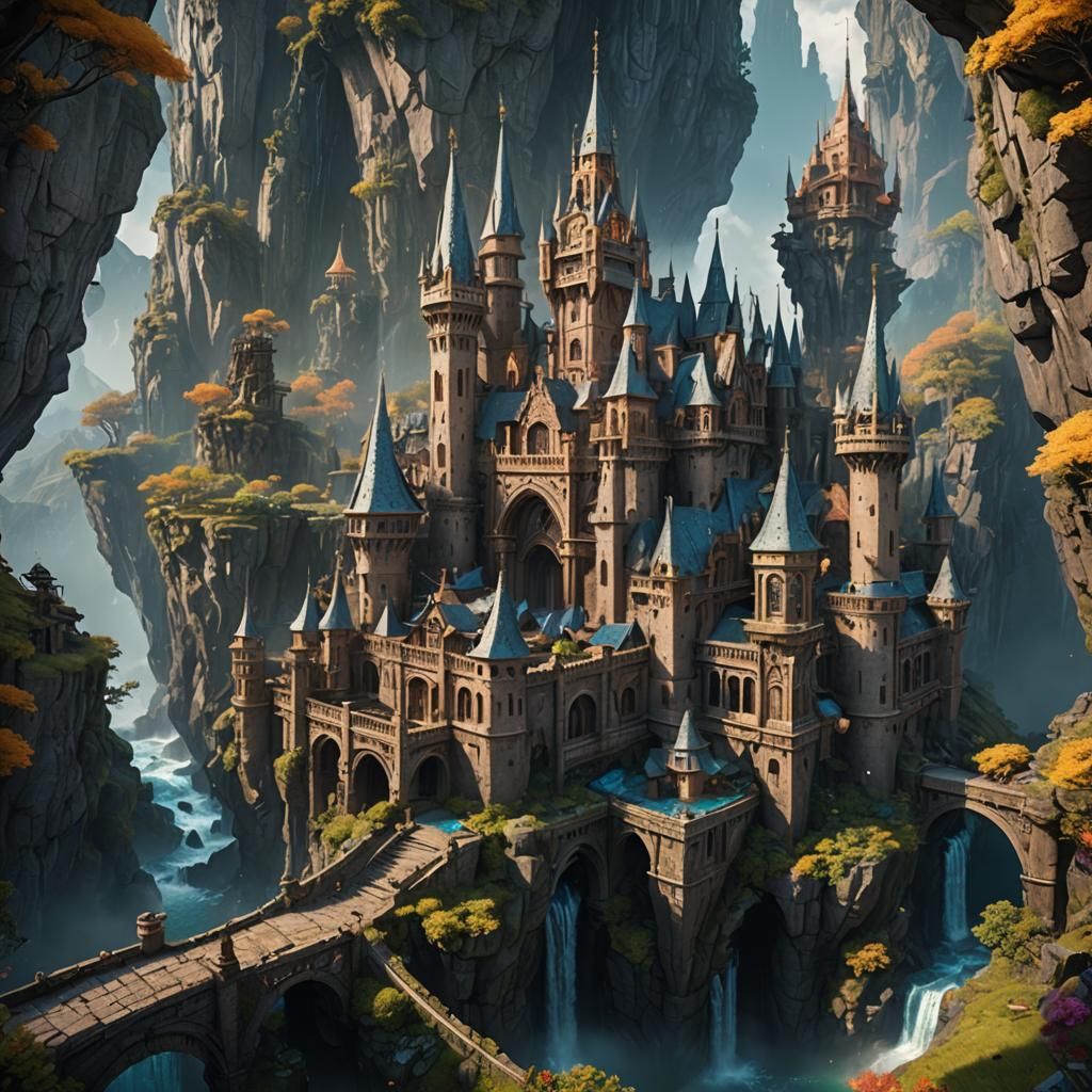 Fantastical Detailed Matte Painting in Deep Color