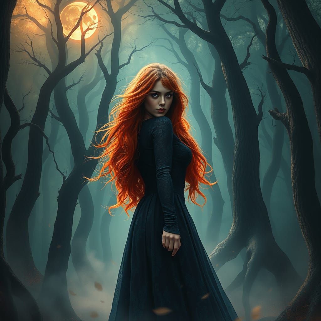 Ethereal Redhead Goddess of the Whispering Woods