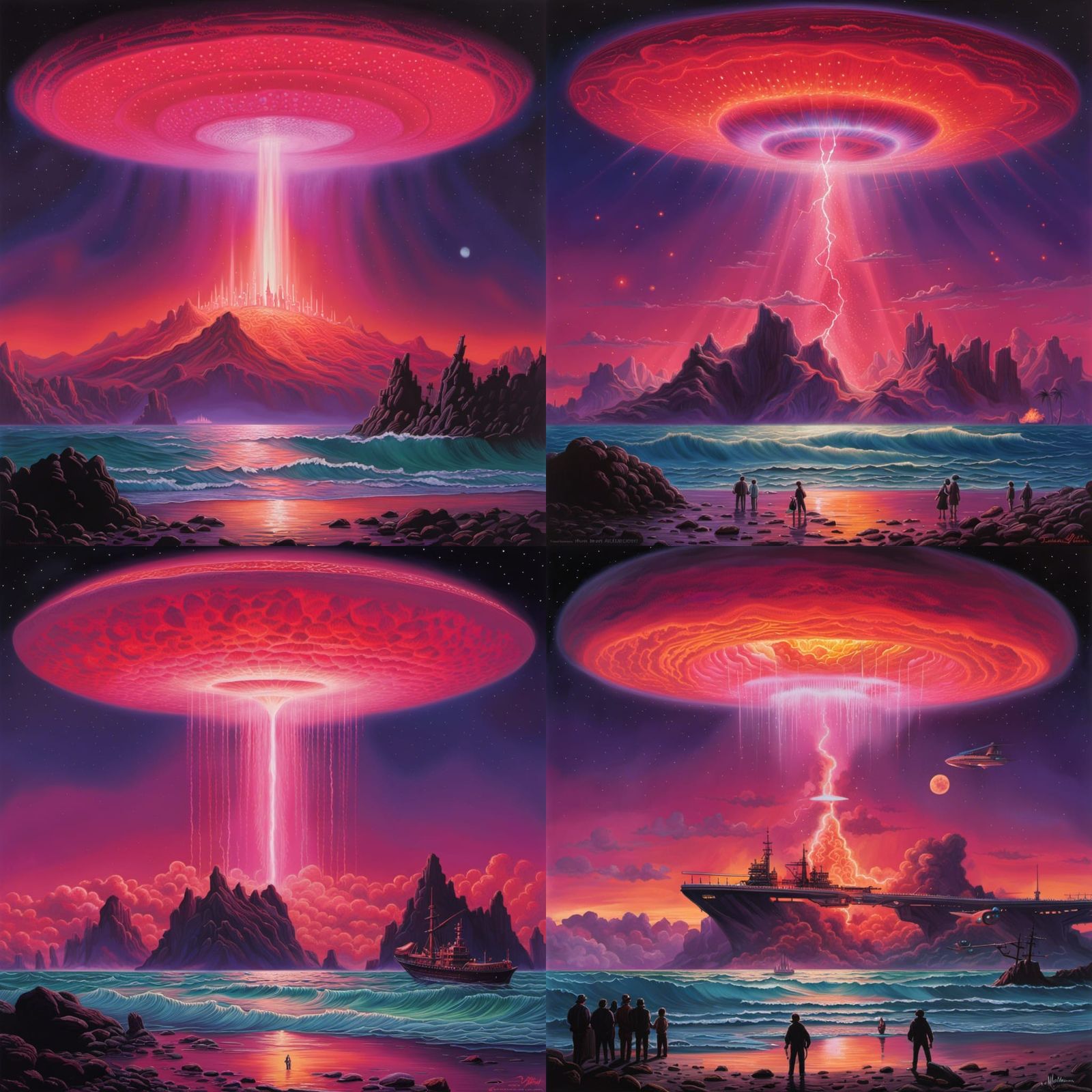 Nuclear Detonation in Space: Bioluminescent Hyperrealism