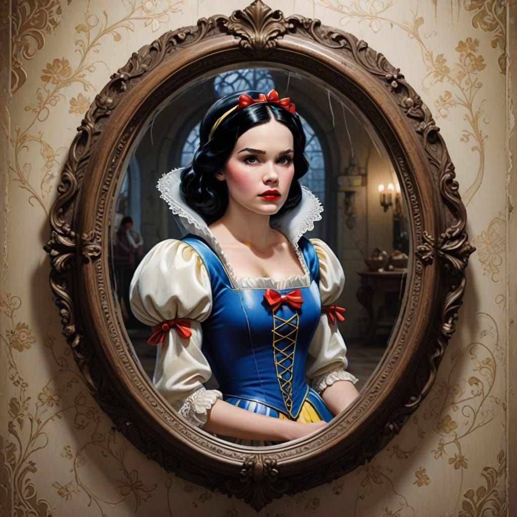 Snow White trapped in Mirror Mirror on the Wall