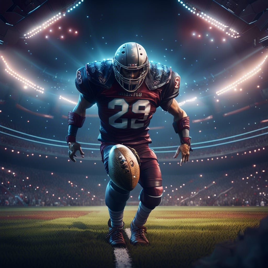 Country Star on Football Field: Fantasy Art