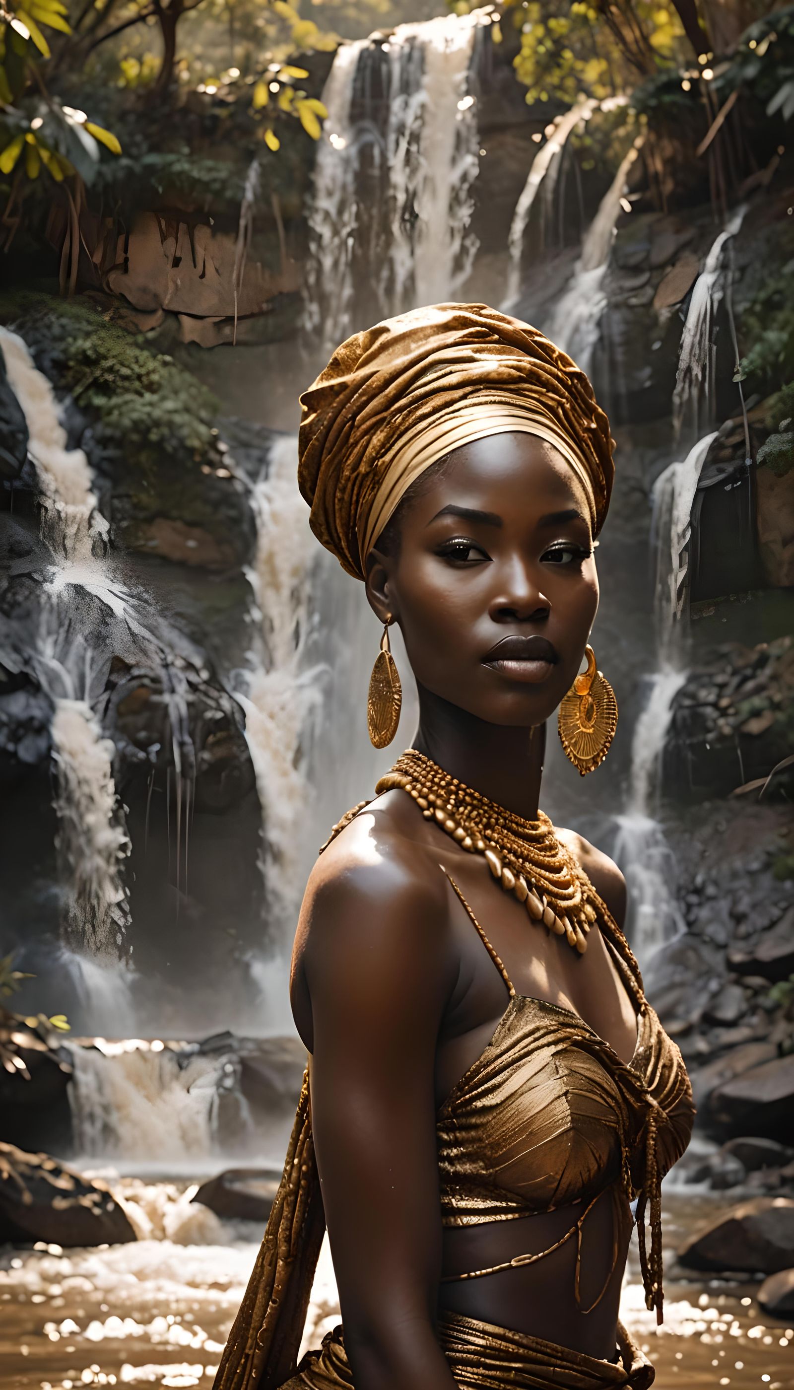 Stunning African Woman with Blonde Hair in Sunlight