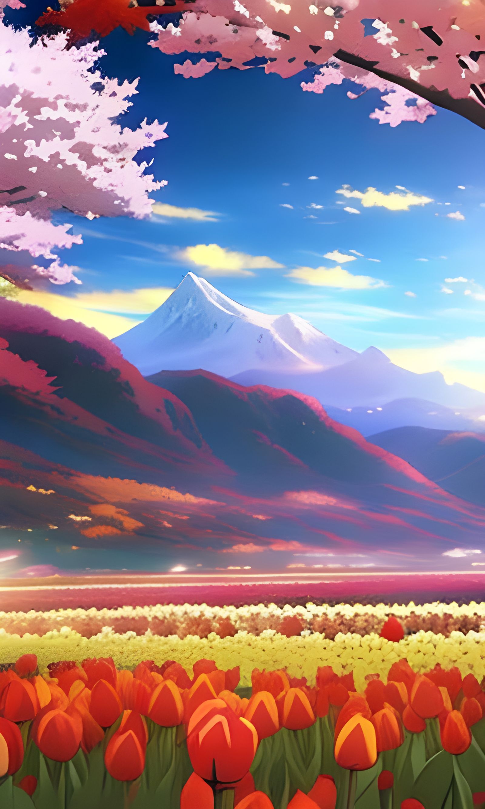 Four Seasons: Anime Key Visual in Ghibli Style