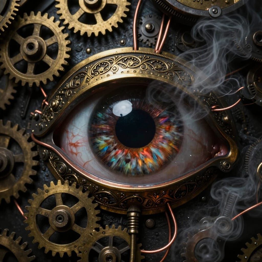 Gothic Steampunk Eye of Brass and Iron