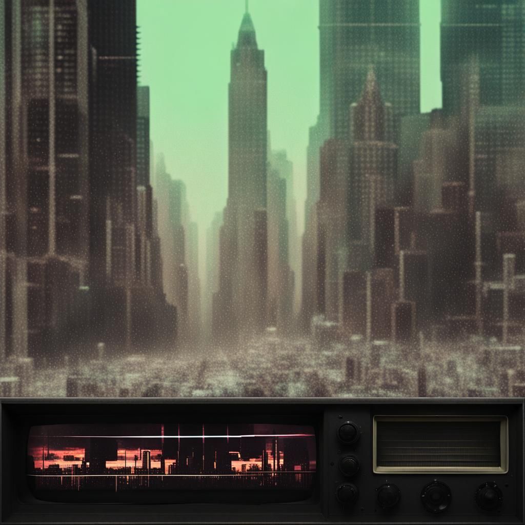 Glitch Art: Post-Apocalyptic Cityscape on CRT TV