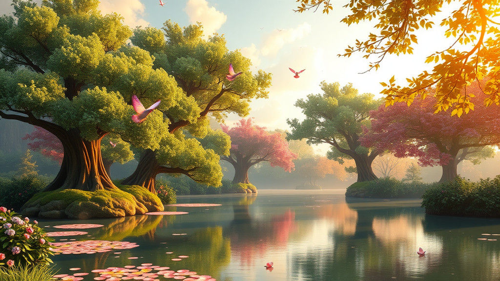 Vibrant Fairy Kingdom Park Concept Art