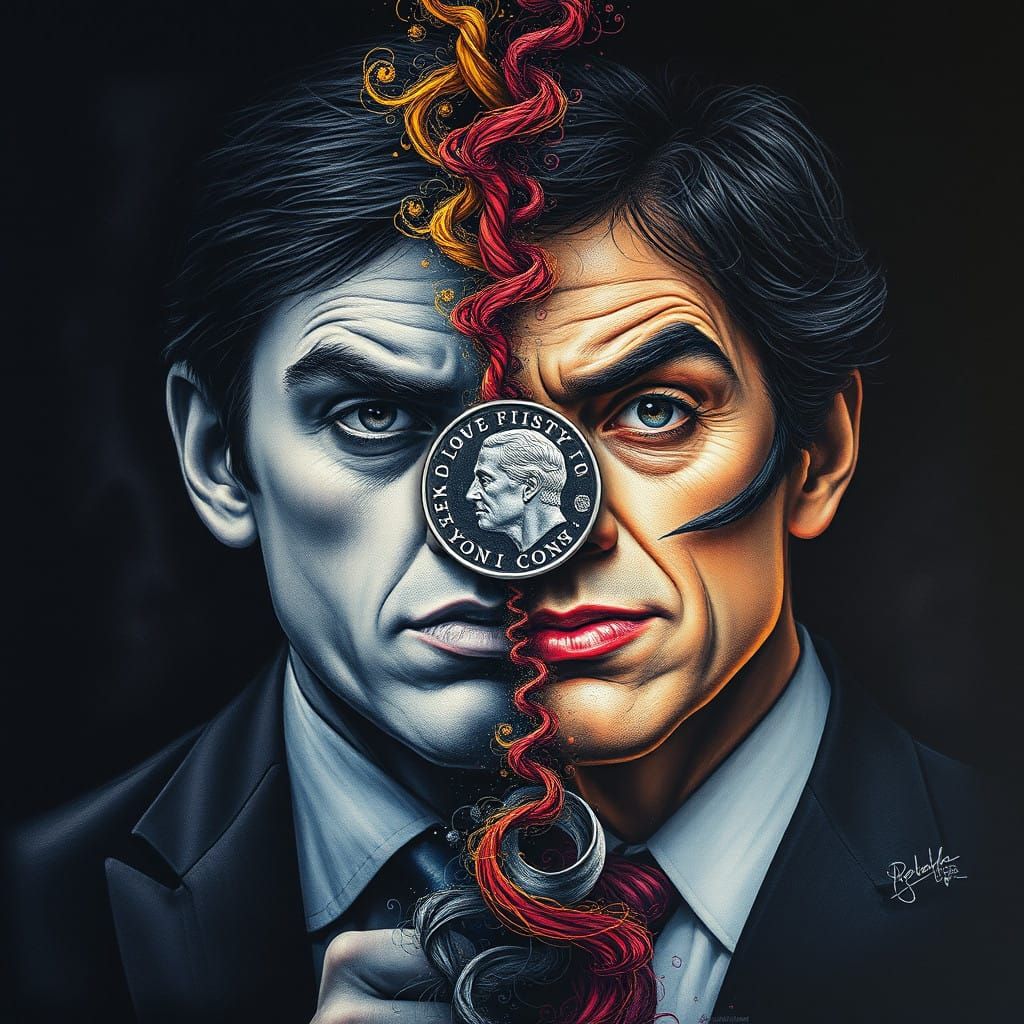 Two Face Flips a Coin in a Cinematic, Hyperdetailed World