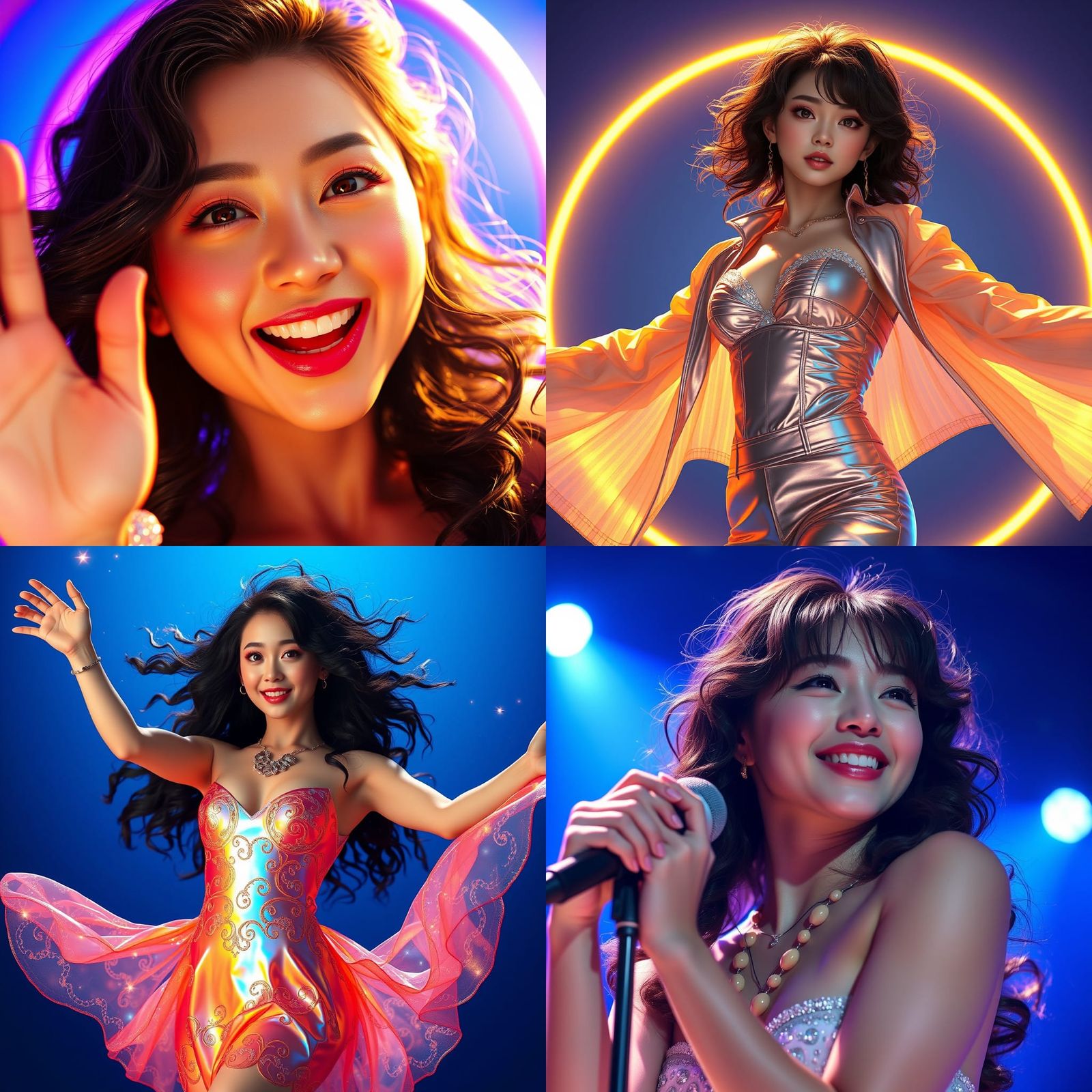 Vibrant 3D Render of Japanese Pop Star