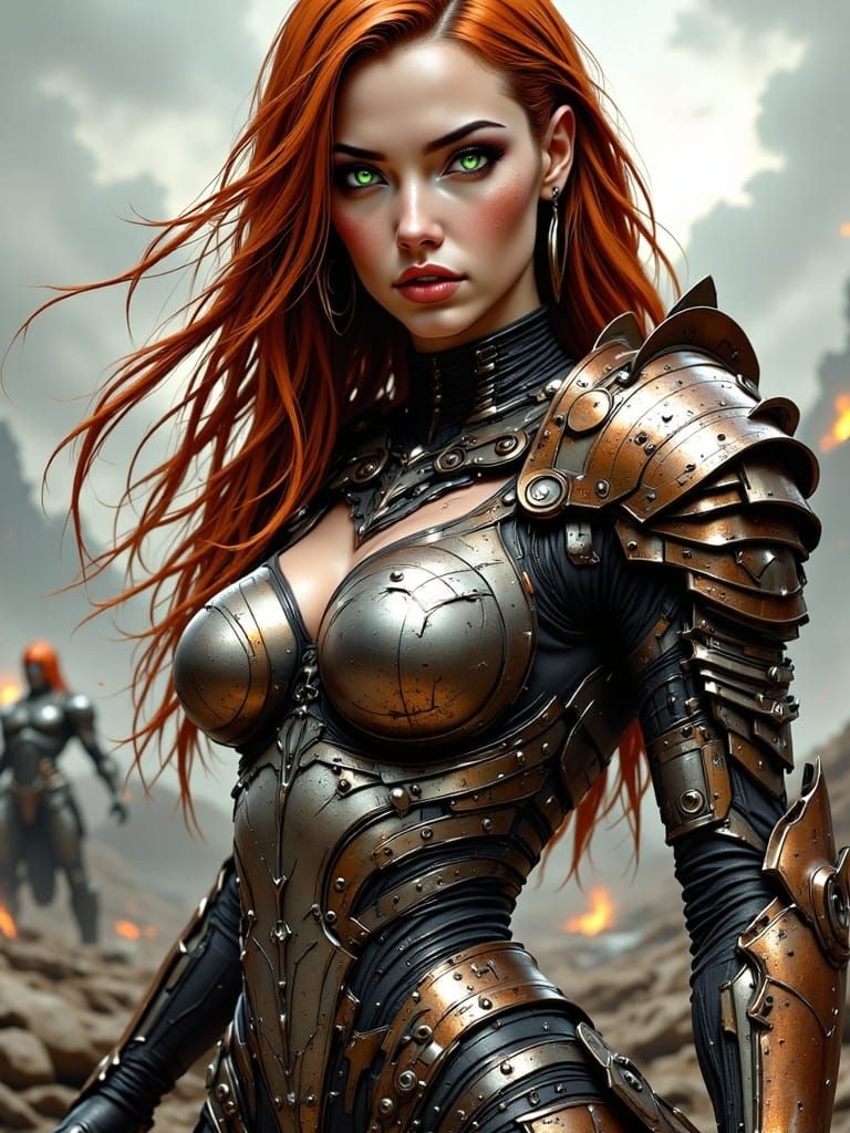 Post-Apocalyptic Warrior Goddess in Rusty Armor