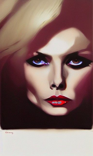 Sinister Portrait of Young Woman, Digital Art