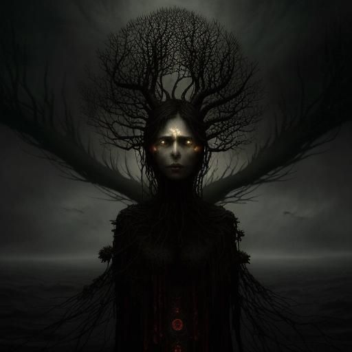 Intricate Digital Painting of Despair and Sorrow