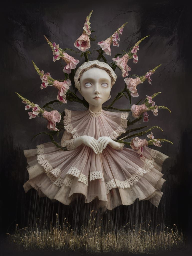 Surreal Textile Sculpture with Dreamlike Figure