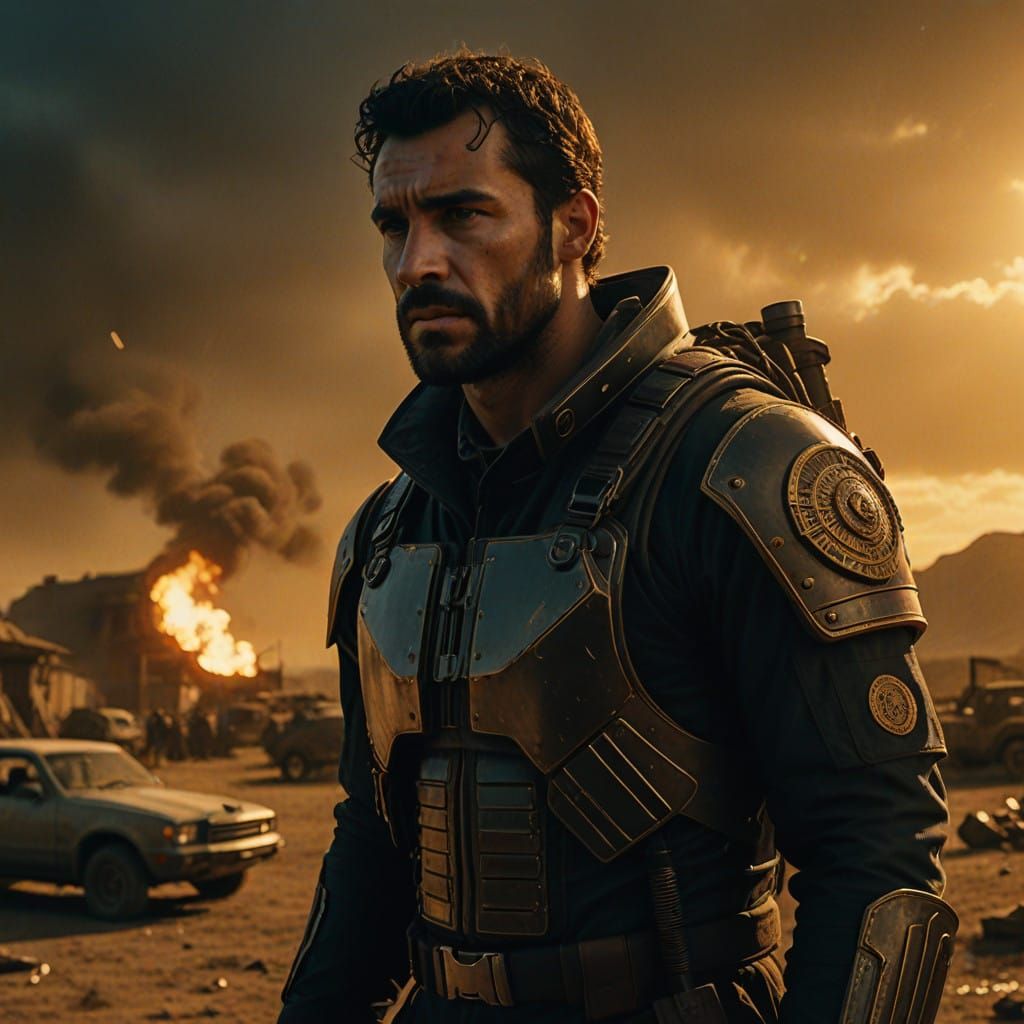 Epic Cinematic Hero in Golden Light