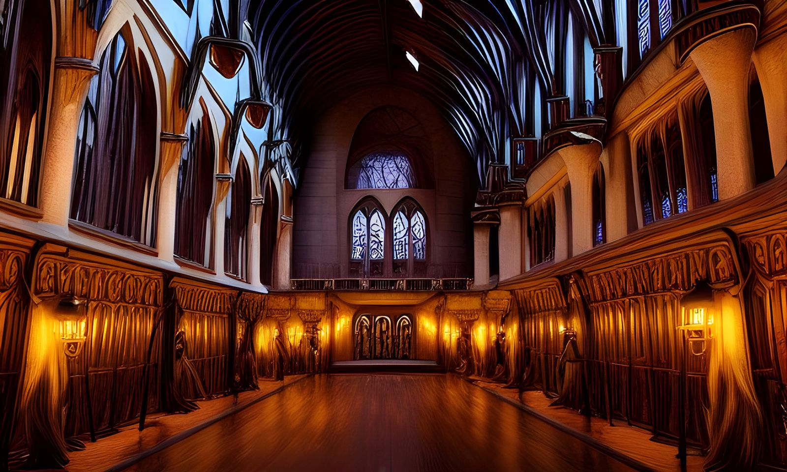 Hogwarts Great Hall Halloween Panorama in Hyperrealistic 3D