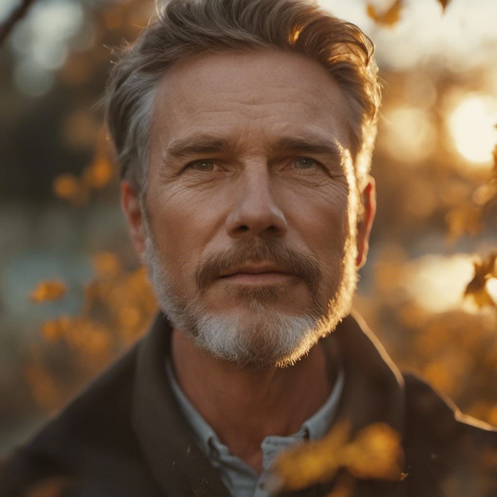 Charismatic Visionary Bathed in Golden Sunrise Light