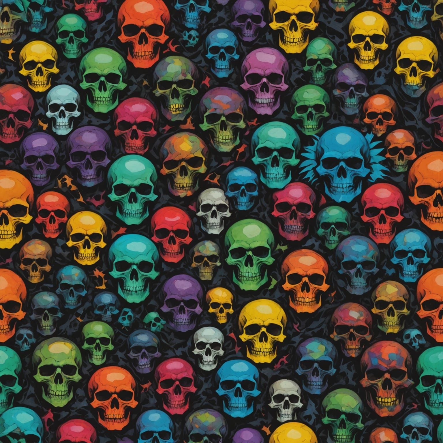 Grimdark Collage Art in Vibrant Multicolor Style