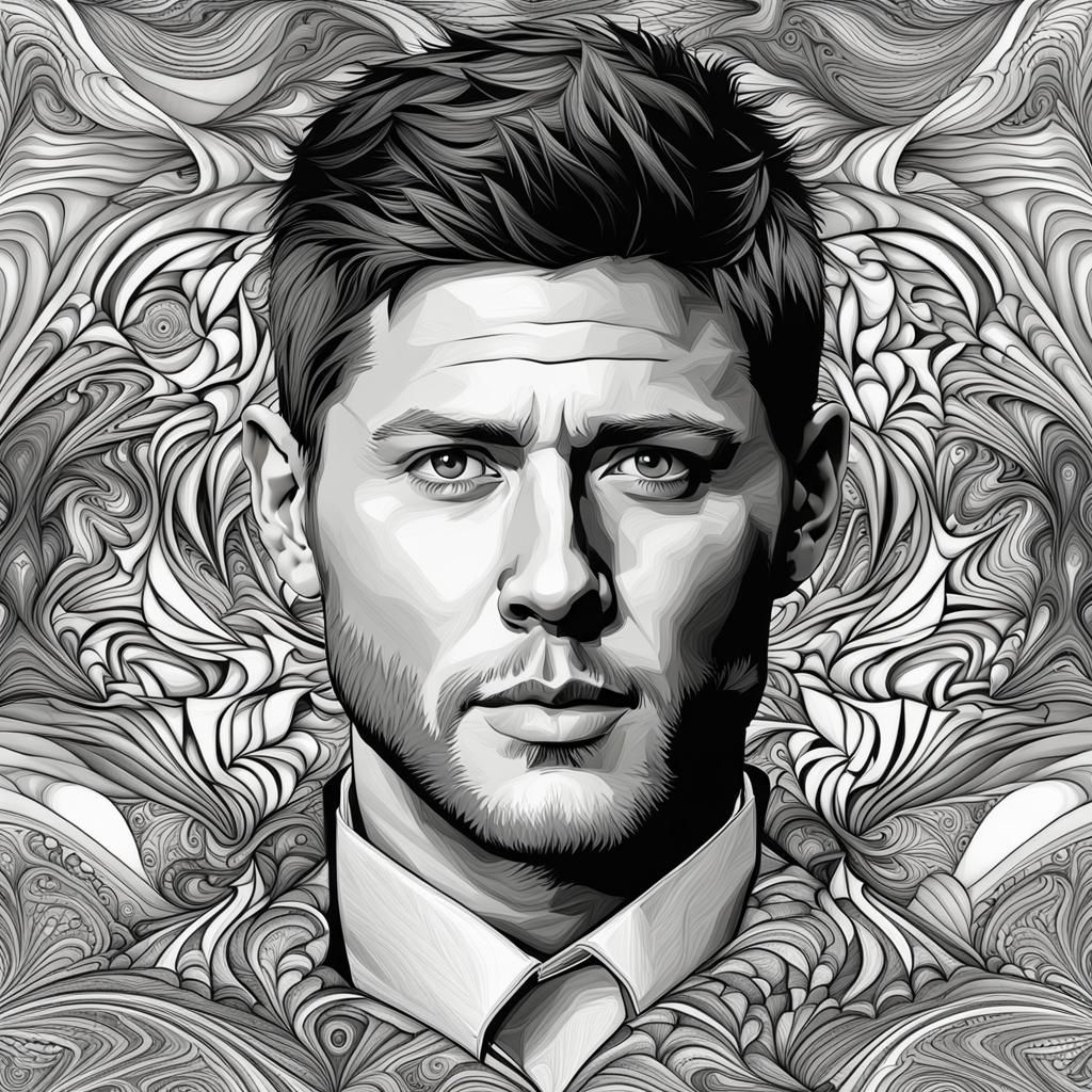 Abstract Fractal Portrait with 3D Shading