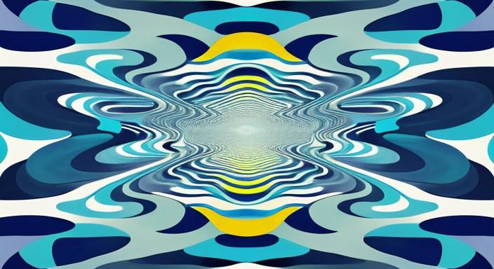 Surreal Geometric River in Op Art Style