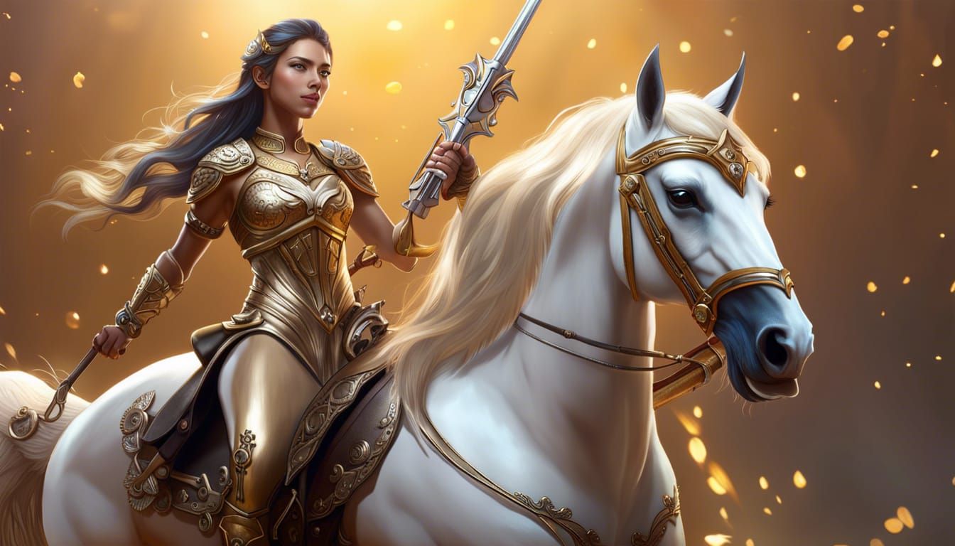 Female Centaur Warrior in Dark Fantasy Battlefield