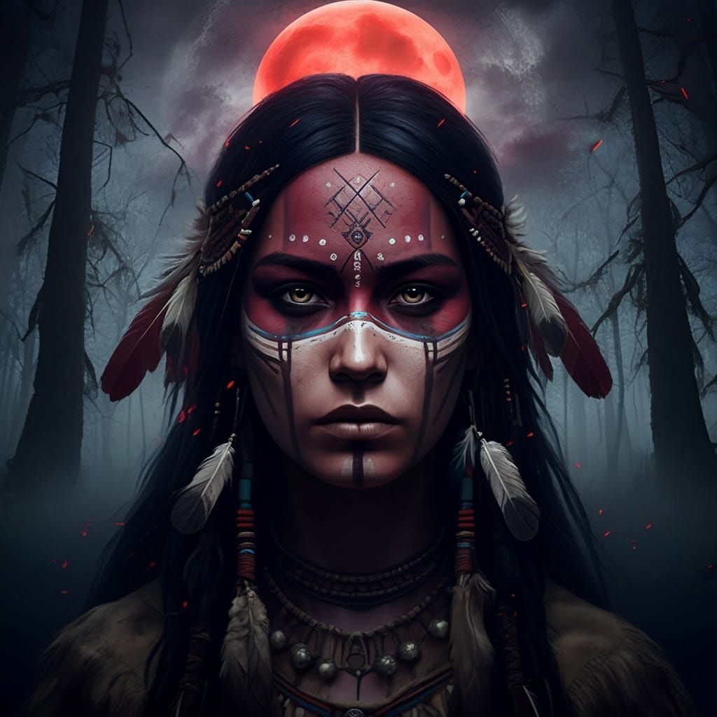 Native American Shamaness Confronts the Dark Forces of the F...