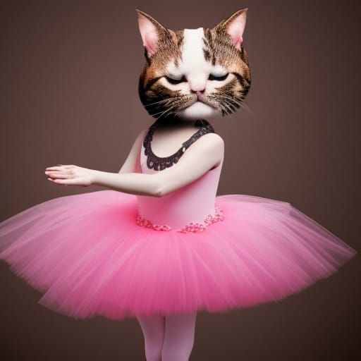 Ballerina Cat Dancing on Stage
