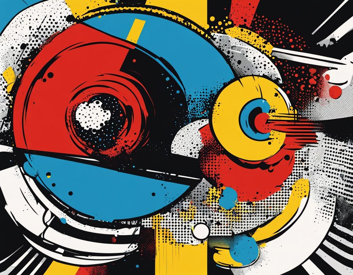 Vibrant Pop Art Masterpiece of Mysterious Red Button