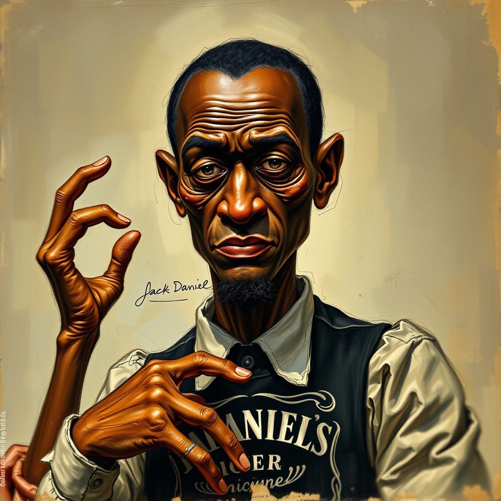 Distorted Harlem Renaissance Portrait of Jack Daniel
