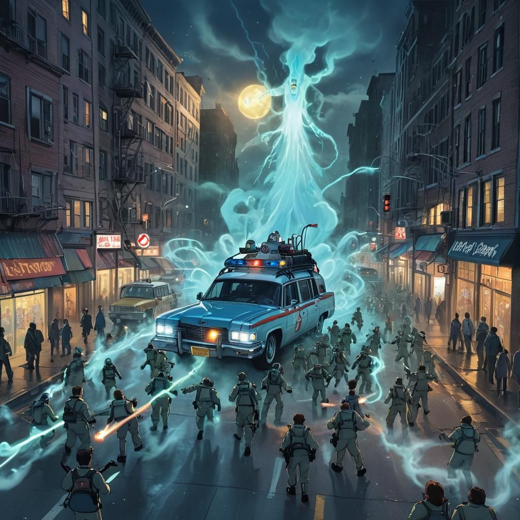 Ghostbusters: Supernatural Chaos in Comic Book Style