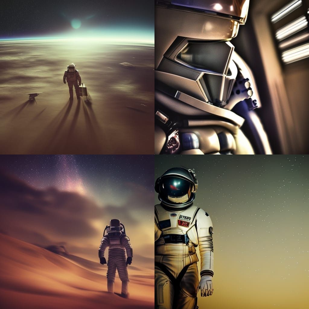 Space Cowboy in Interstellar System: Hyperrealistic Art