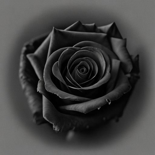 Shattered Red Rose: Charcoal Drawing in Gray Tones