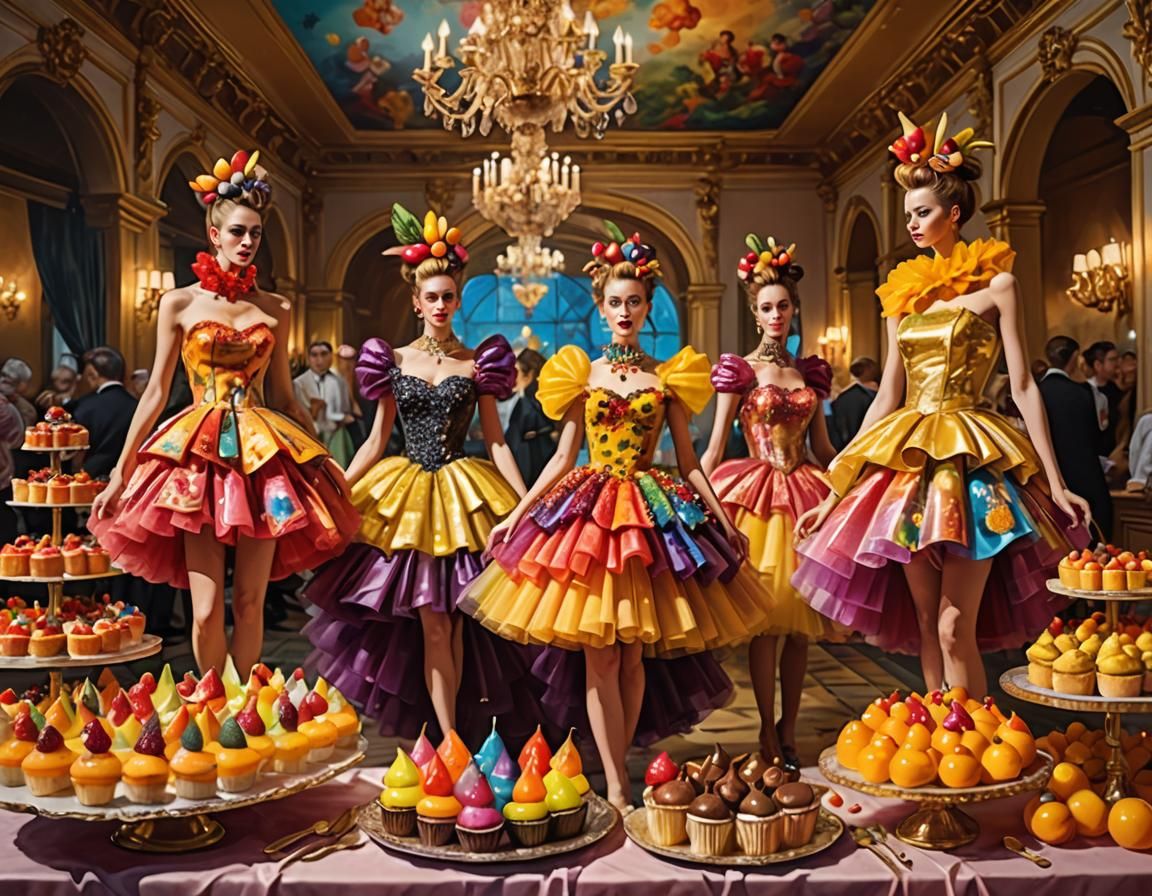 Edible Fashion Show: Ladies in Food Costumes