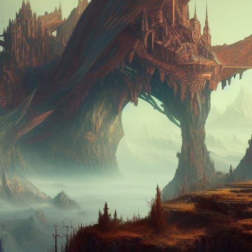 Fantastical Matte Painting with Deep Color in 8K