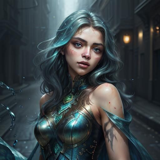 Detailed Portrait of a Girl in Neo-Impressionist Style