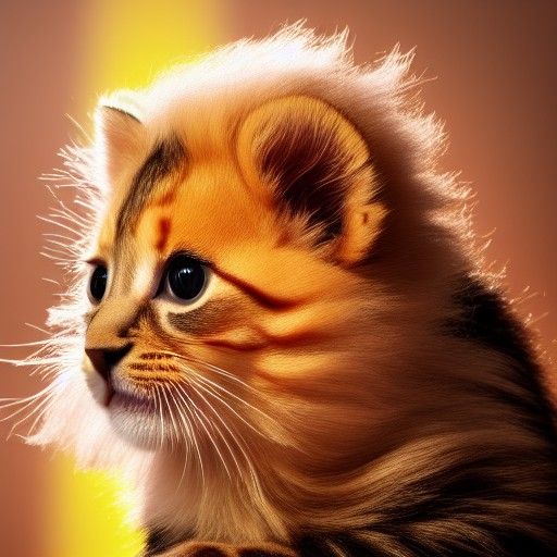 Kitten with Colourful Mohawk in Haute Couture Style