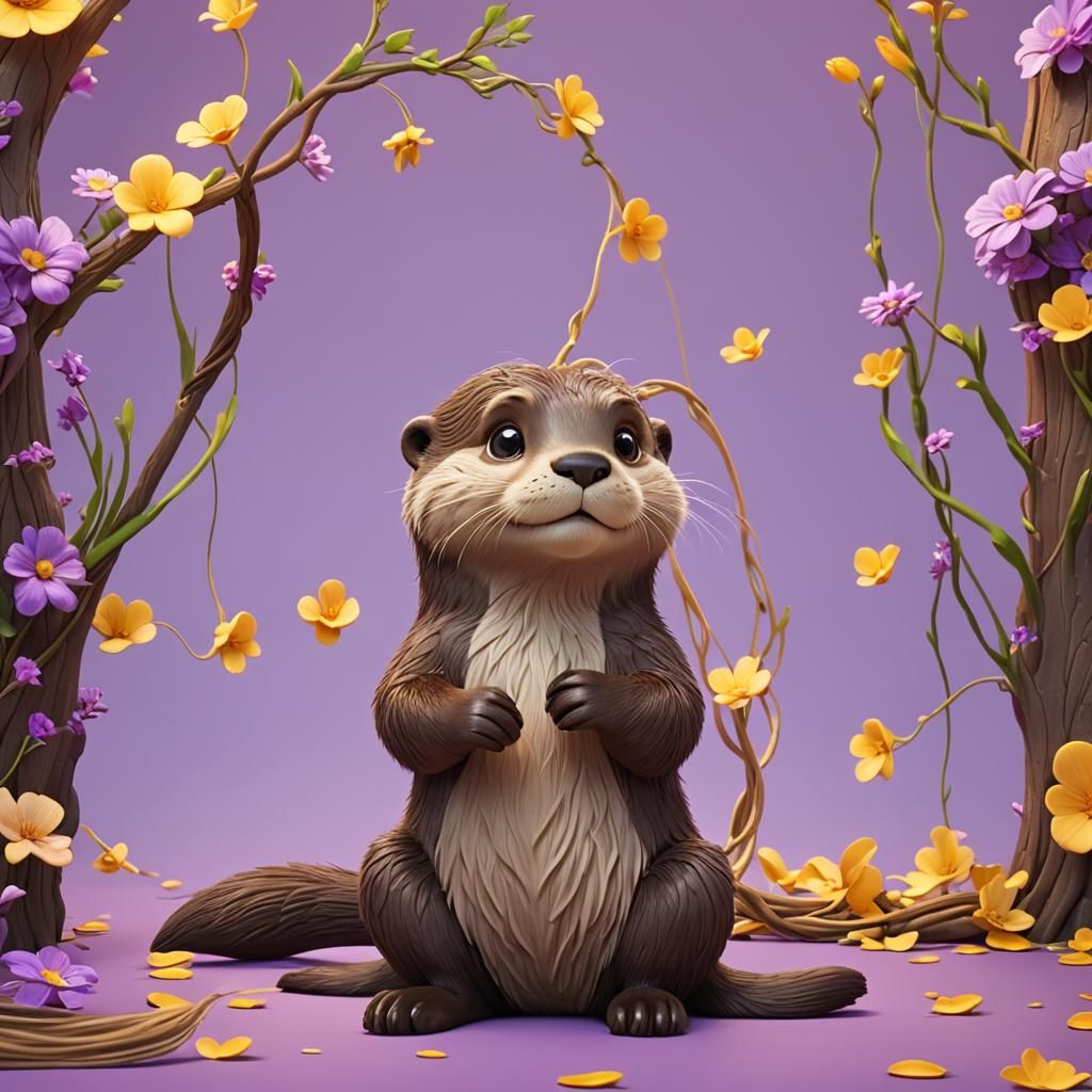 Otter as Rapunzel in Disney Animation Style