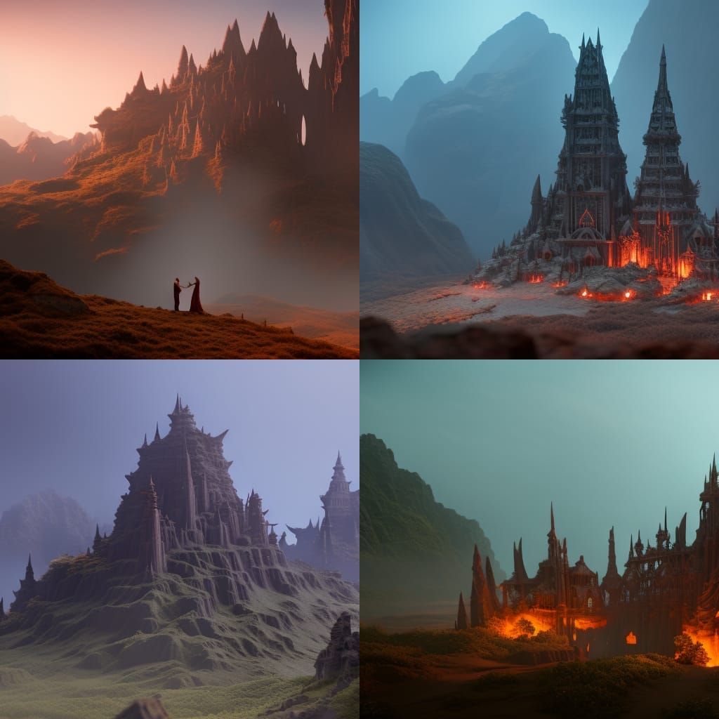 Demonic Abyss Wedding: Detailed Fantasy Concept Art