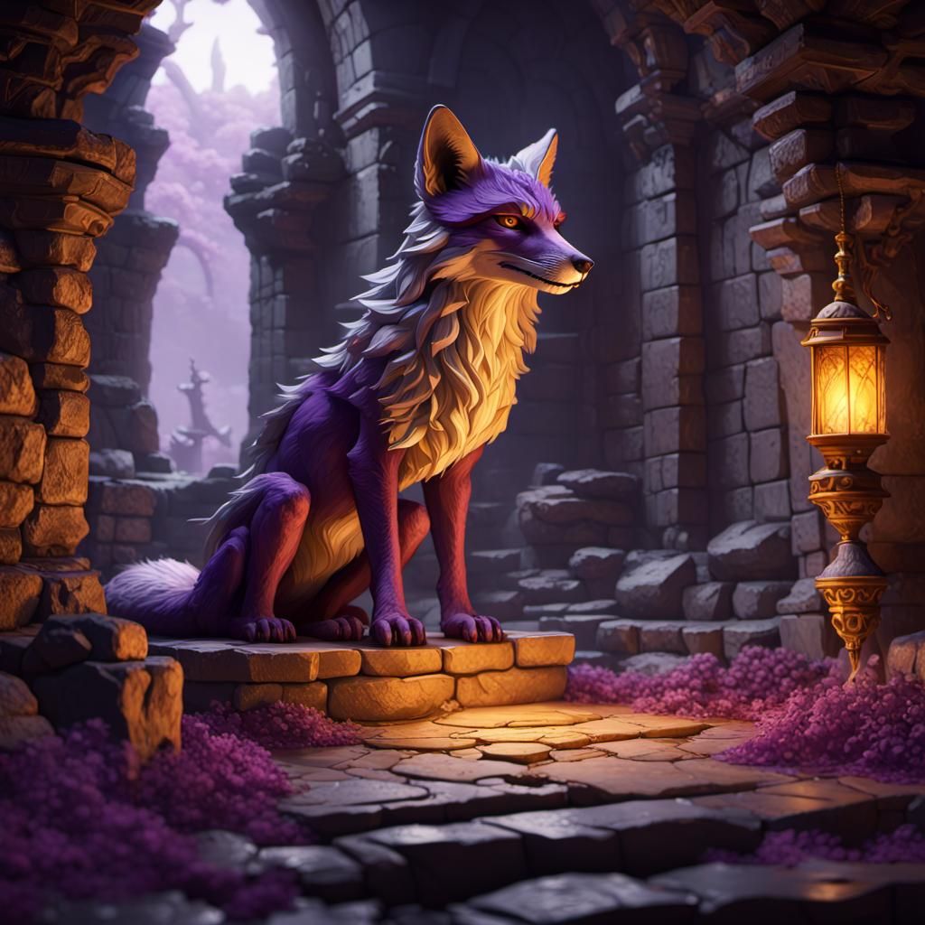 Dragonstone Fox in Dark Fantasy Style