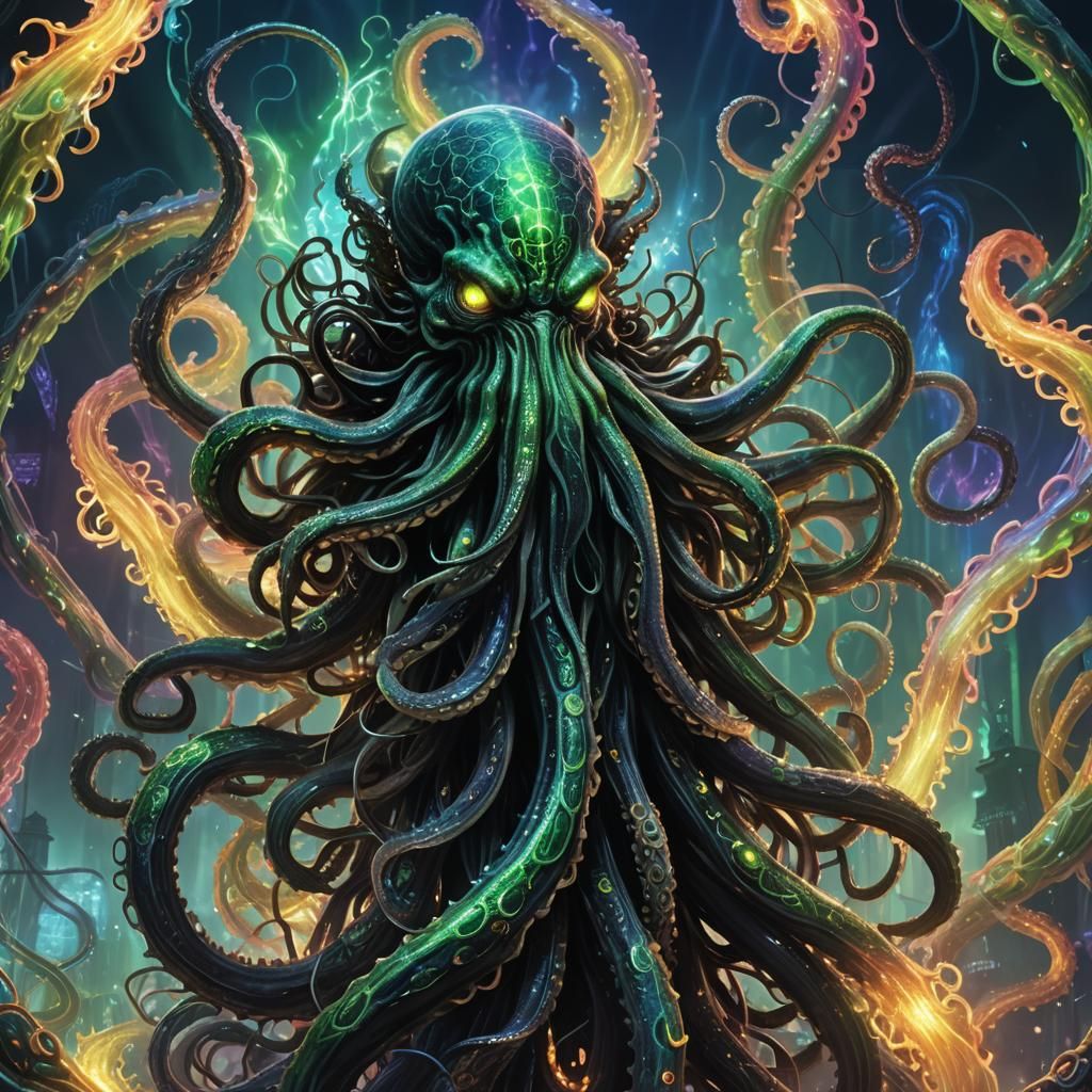 Cthulhu Emerges: Biomechanical Dystopian Metropolis