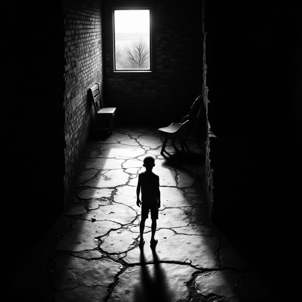 Dramatic Black and White Film Noir Portrait