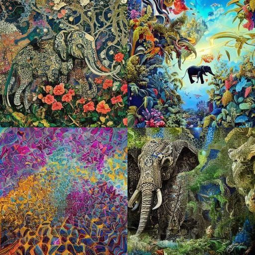 (FLYING:13) ELEPHANT, (Gilded:3) Ruins, Color Weaving Prismatic Fracture, ZENTANGLED (Gemstone:3), (Shard:0.3), OLGA KVA...