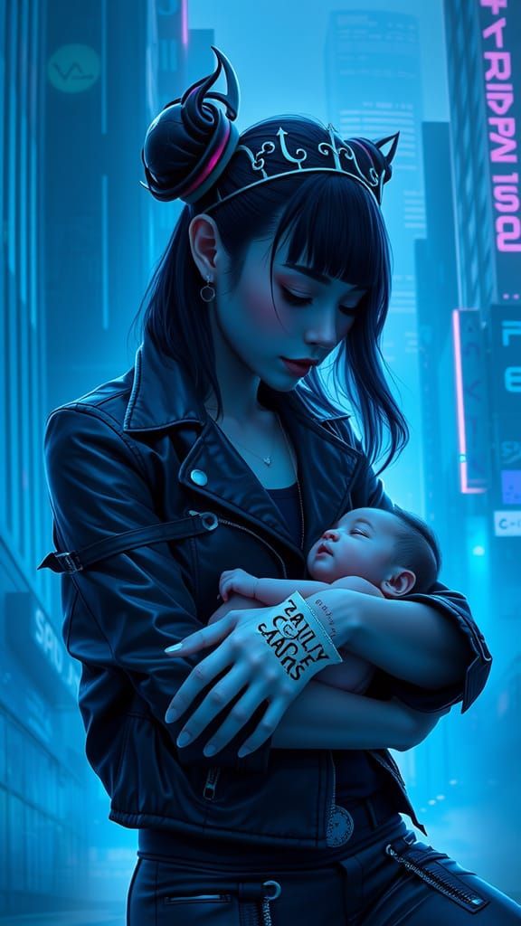 Cyberpunk Queen in Neon Dreams